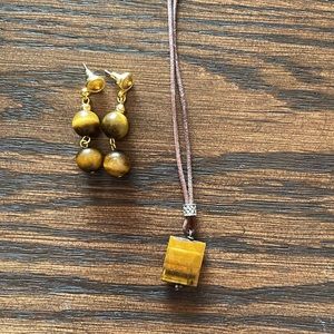 Tigers Eye necklace and earrings